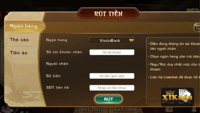 Rút tiền với thời gian siêu nhanh